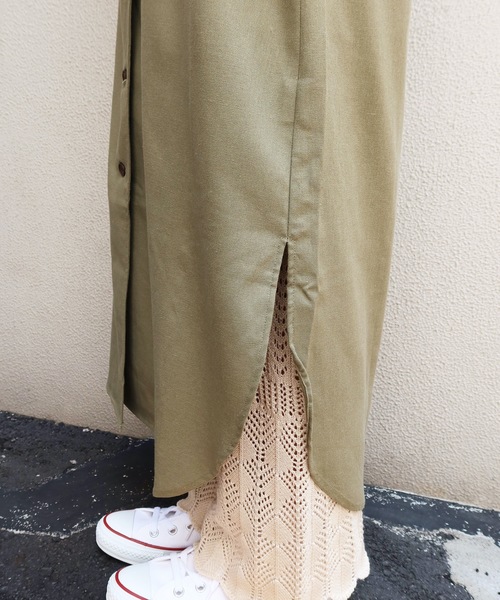 Riberry（リベリー）の「フラップポケットロングシャツジャケット（シャツ/ブラウス・レディース・ベージュ/オフホワイト/カーキ/モカ・MEDIUM）」の18枚目の写真