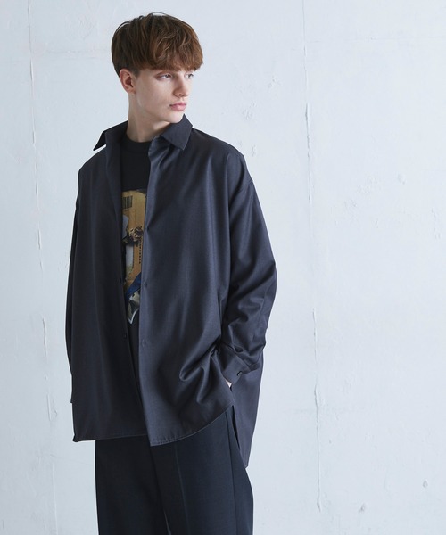 Lui S ルイス の スーチングビッグテールシャツジャケット シャツ ブラウス Wear Lui S ルイス の スーチングビッグテールシャツジャケット シャツ ブラウス Wear