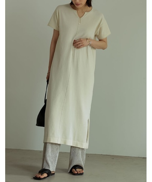 キーネックオーガニックコットンニットワンピース ワンピース Re Edit リエディ のファッション通販 Zozotown