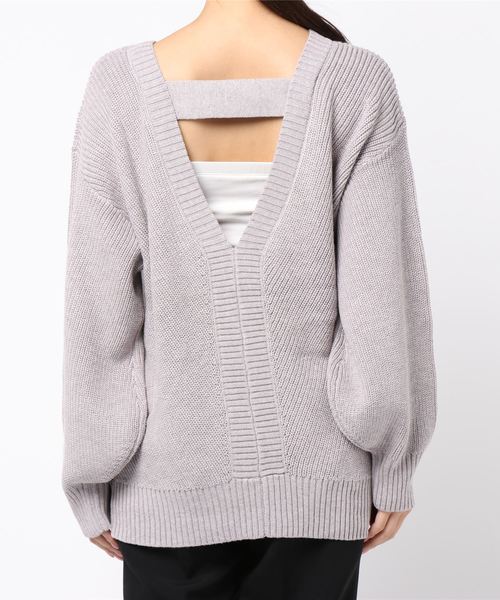 ENVYM(アンビー)の「バイアスKNIT PO(ニット/セーター・レディース・ブラック/グレー・FREE)」の4枚目の写真