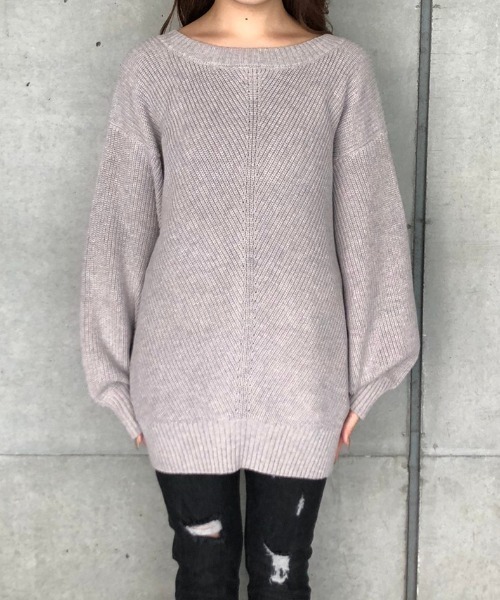 ENVYM(アンビー)の「バイアスKNIT PO(ニット/セーター・レディース・ブラック/グレー・FREE)」の7枚目の写真