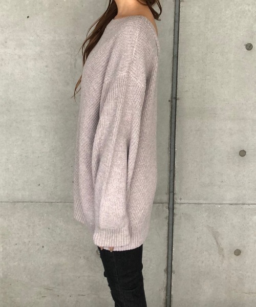 ENVYM(アンビー)の「バイアスKNIT PO(ニット/セーター・レディース・ブラック/グレー・FREE)」の8枚目の写真