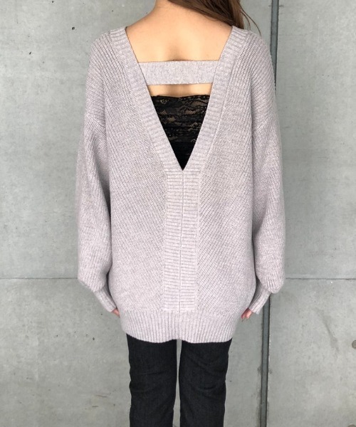 ENVYM(アンビー)の「バイアスKNIT PO(ニット/セーター・レディース・ブラック/グレー・FREE)」の9枚目の写真