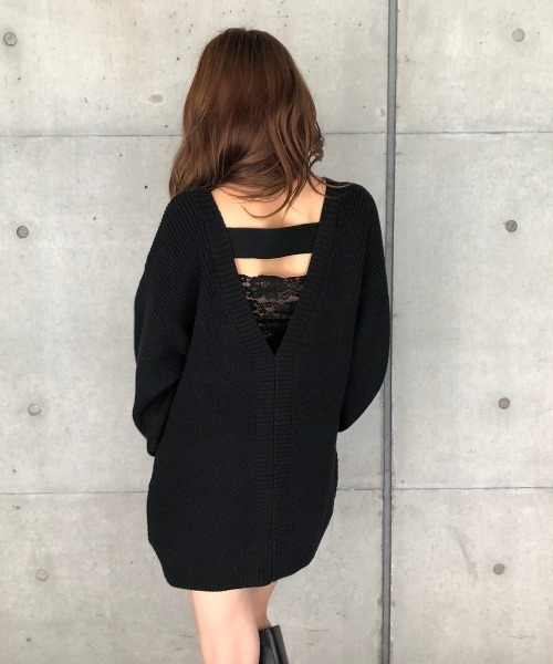 ENVYM(アンビー)の「バイアスKNIT PO(ニット/セーター・レディース・ブラック/グレー・FREE)」の13枚目の写真
