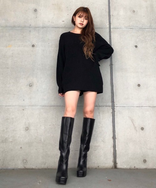 ENVYM(アンビー)の「バイアスKNIT PO(ニット/セーター・レディース・ブラック/グレー・FREE)」の14枚目の写真