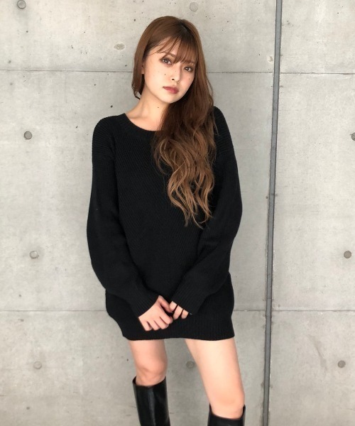 ENVYM(アンビー)の「バイアスKNIT PO(ニット/セーター・レディース・ブラック/グレー・FREE)」の12枚目の写真