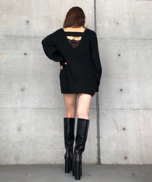 ENVYM(アンビー)の「バイアスKNIT PO(ニット/セーター・レディース・ブラック/グレー・FREE)」の15枚目の写真