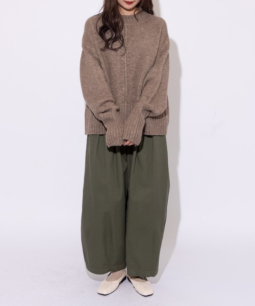 MERLOT（メルロー）の「バックスリットアウトリンキングニット（ニット/セーター・レディース・ネイビー/ブラウン/モカ・FREE）」の13枚目の写真