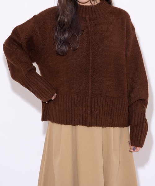 MERLOT（メルロー）の「バックスリットアウトリンキングニット（ニット/セーター・レディース・ネイビー/ブラウン/モカ・FREE）」の22枚目の写真
