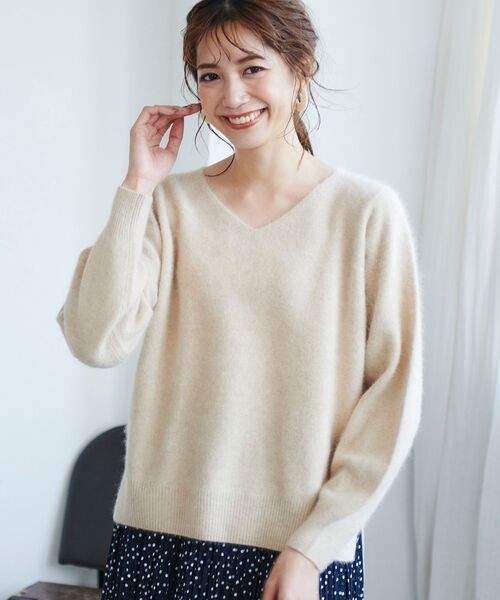 セール チャイニーズラクーンvネックニット ニット セーター Perle Peche ペルルペッシュ のファッション通販 Zozotown