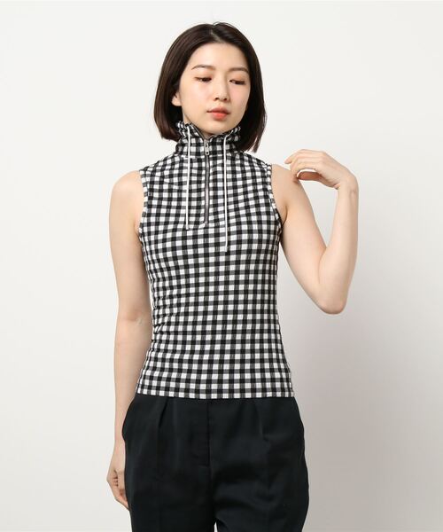 KENZO（ケンゾー）の「Little Vichy Jersey Sleeveless Zip Up Top（ニット/セーター）」 WEAR