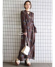 MURUA | サイドベルトフラワーワンピース(ワンピース)