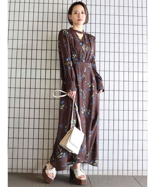 Murua ムルーア のファッション ワンピース セール サイドベルトフラワーワンピース ワンピース