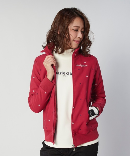 marie claire(マリ・クレール)の「【marie claire マリ・クレール】レディースブルゾン / スポーティー ゴルフウェア ストレッチ(ブルゾン・レディース・ブラック/ネイビー/レッド・LARGE/X-LARGE/MEDIUM/XX-LARGE)」の3枚目の写真