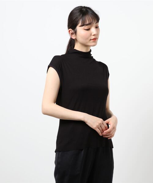 Lace Ladies(レースレディース)の「ハイネックフレンチスリーブ ソフト カットソー(Tシャツ/カットソー・レディース・グレー/ホワイト/グリーン/ブラウン/モカ/ブラック/レッド/ピンク・M/XL)」の12枚目の写真