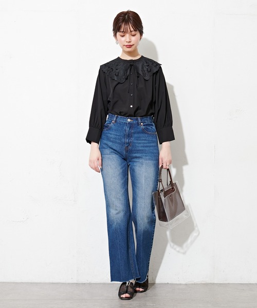 natural couture(ナチュラルクチュール)の「【WEB限定】BIGつけ衿おんなのこブラウス(シャツ/ブラウス・レディース・ベージュ/ブラック/オフホワイト・FREE)」の15枚目の写真