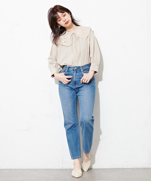 natural couture(ナチュラルクチュール)の「【WEB限定】BIGつけ衿おんなのこブラウス(シャツ/ブラウス・レディース・ベージュ/ブラック/オフホワイト・FREE)」の20枚目の写真