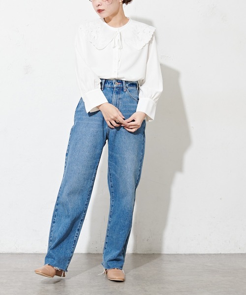 natural couture(ナチュラルクチュール)の「【WEB限定】BIGつけ衿おんなのこブラウス(シャツ/ブラウス・レディース・ベージュ/ブラック/オフホワイト・FREE)」の6枚目の写真