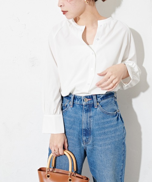 natural couture(ナチュラルクチュール)の「【WEB限定】BIGつけ衿おんなのこブラウス(シャツ/ブラウス・レディース・ベージュ/ブラック/オフホワイト・FREE)」の7枚目の写真
