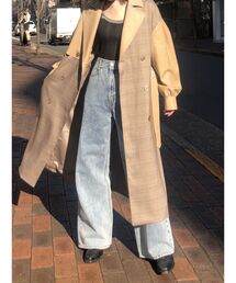 フェイクレザードッキングトレンチコート