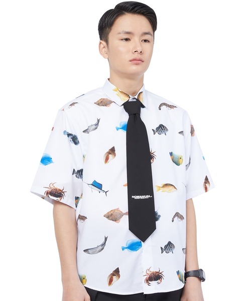 NOMANUAL(NOMANUAL)の「【NOMANUAL】OCEAN FRIENDS SHORT SLEEVE SHIRTS / ノーマニュアル オーシャン フレンズ グラフィック ショートスリーブ シャツ(シャツ/ブラウス・メンズ・ホワイト・MEDIUM/LARGE)」の1枚目の写真