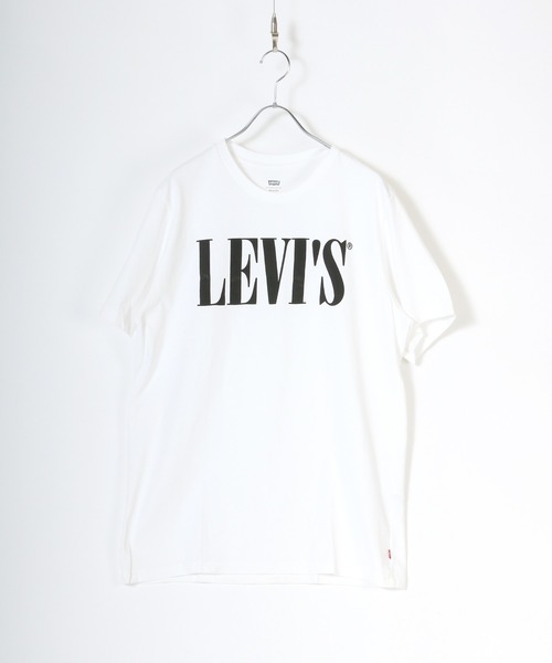 Levi's(リーバイス)の「Leiv's/リーバイス 90`S SERIF ロゴプリントTシャツ(Tシャツ/カットソー・メンズ・ホワイト/オリーブ・S/M)」の2枚目の写真