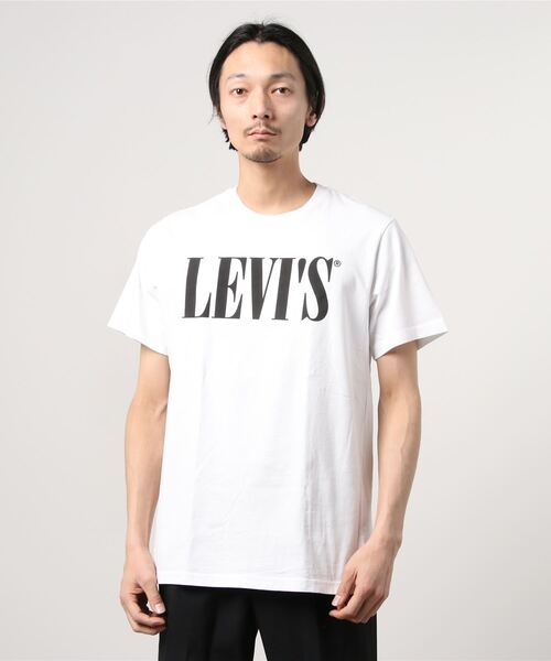 Levi's(リーバイス)の「Leiv's/リーバイス 90`S SERIF ロゴプリントTシャツ(Tシャツ/カットソー・メンズ・ホワイト/オリーブ・S/M)」の5枚目の写真