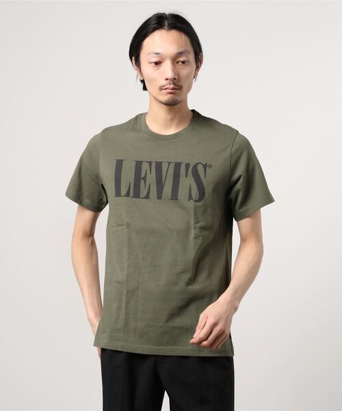 Levi's(リーバイス)の「Leiv's/リーバイス 90`S SERIF ロゴプリントTシャツ(Tシャツ/カットソー・メンズ・ホワイト/オリーブ・S/M)」の4枚目の写真