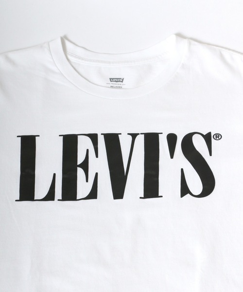 Levi's(リーバイス)の「Leiv's/リーバイス 90`S SERIF ロゴプリントTシャツ(Tシャツ/カットソー・メンズ・ホワイト/オリーブ・S/M)」の8枚目の写真