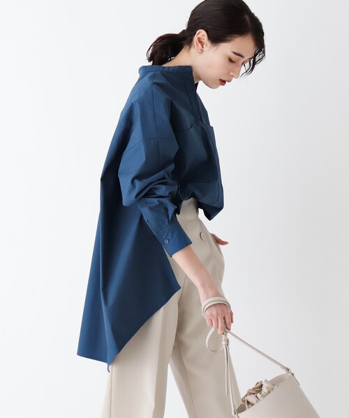 OPAQUE.CLIP（オペークドットクリップ）の「◆コットンブロードシャツ【WEB限定サイズ】（シャツ/ブラウス・レディース・ブラック/ブルー/ホワイト/ベージュ・34/36/40/42/38）」の4枚目の写真