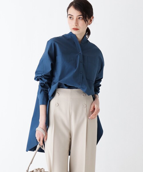 OPAQUE.CLIP（オペークドットクリップ）の「◆コットンブロードシャツ【WEB限定サイズ】（シャツ/ブラウス・レディース・ブラック/ブルー/ホワイト/ベージュ・34/36/40/42/38）」の7枚目の写真