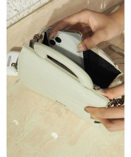 EVRIS（エヴリス）の「クロコライクミニクロスBAG（ショルダーバッグ・レディース・アイボリー/ブラック/カーキ・FREE）」の12枚目の写真