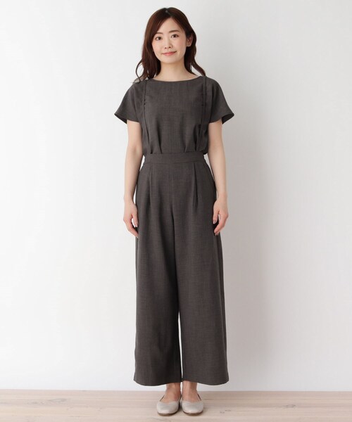 pink adobe（ピンクアドベ）の「◆【M-LL】リネンライクサス付きワイドパンツ（その他パンツ・レディース・ナチュラル/ブラウン系/チャコールグレー・42/38/40）」の15枚目の写真