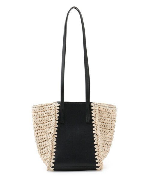 AG by aquagirl（エージーバイアクアガール）の「◆ペーパーコンビミニトートバッグ（トートバッグ・レディース・キャメル/ブラック・00）」の2枚目の写真