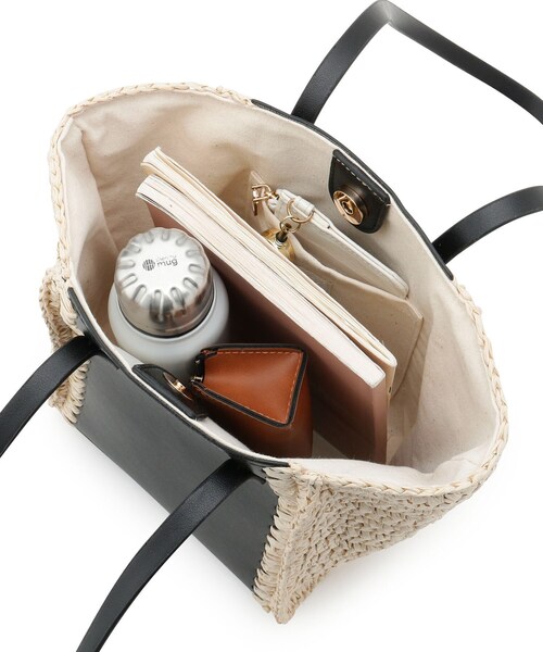 AG by aquagirl（エージーバイアクアガール）の「◆ペーパーコンビミニトートバッグ（トートバッグ・レディース・キャメル/ブラック・00）」の7枚目の写真