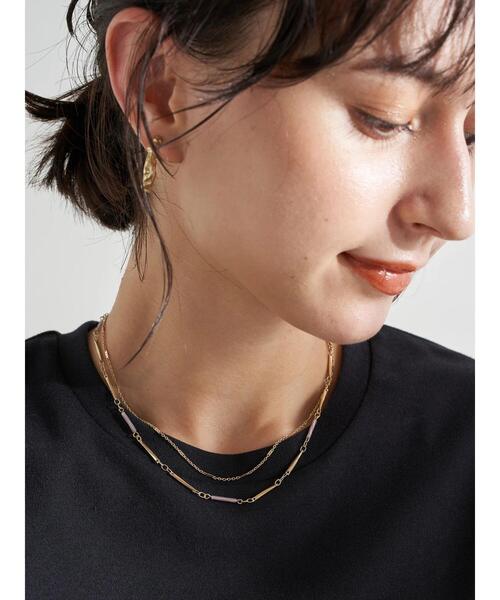 earth music&ecology（アースミュージックアンドエコロジー）の「ガラスビーズMIXネックレス ＊（ネックレス・レディース・シルバー/ゴールド・FREE）」の6枚目の写真