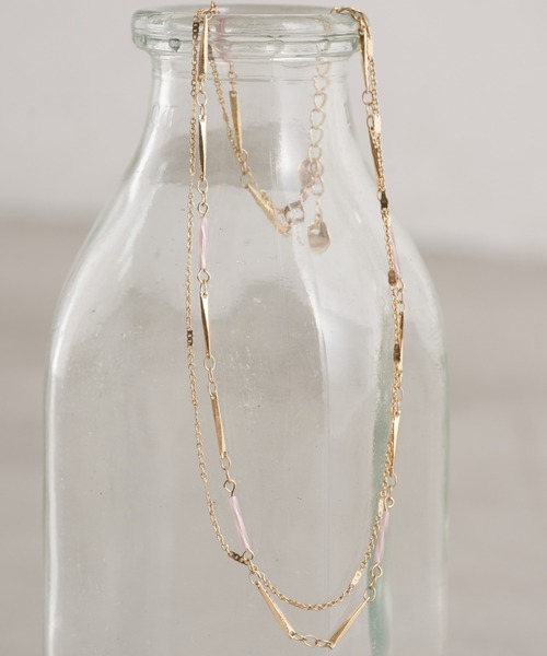 earth music&ecology（アースミュージックアンドエコロジー）の「ガラスビーズMIXネックレス ＊（ネックレス・レディース・シルバー/ゴールド・FREE）」の2枚目の写真