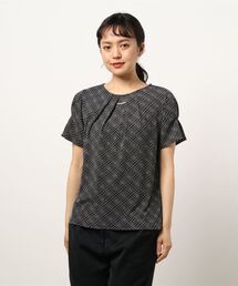 m.f.editorial | ＊エムエフエディトリアルレディース/m.f.editorial：Women ストレッチシフォン タック半袖プルオーバー(Tシャツ/カットソー)