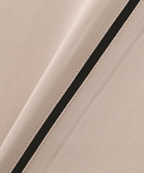 BEIGE. ベイジ 半袖ブラウス バイカラー ネイビー 配色パイピングブラウス(ブラウス・シャツ) | a.v.v(アー・ヴェ