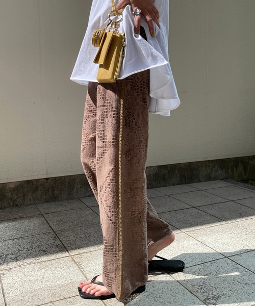 CAPRICIEUX LE'MAGE（カプリシューレマージュ）の「刺繍レースパンツ（その他パンツ・レディース・ブラック/ブラウン/オフホワイト・FREE）」の20枚目の写真