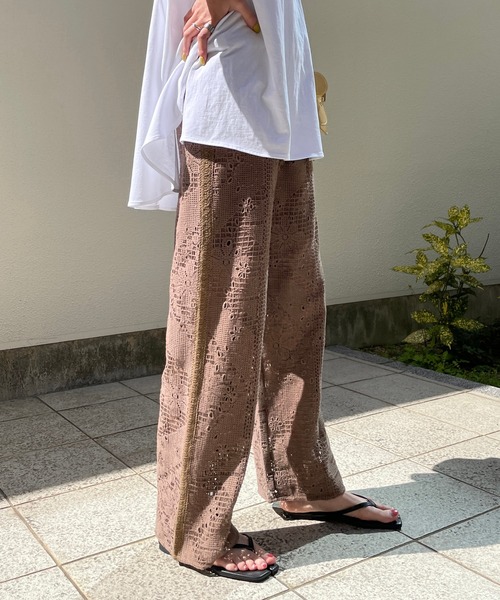 CAPRICIEUX LE'MAGE（カプリシューレマージュ）の「刺繍レースパンツ（その他パンツ・レディース・ブラック/ブラウン/オフホワイト・FREE）」の17枚目の写真