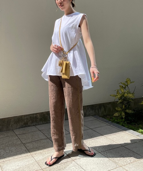 CAPRICIEUX LE'MAGE（カプリシューレマージュ）の「刺繍レースパンツ（その他パンツ・レディース・ブラック/ブラウン/オフホワイト・FREE）」の9枚目の写真