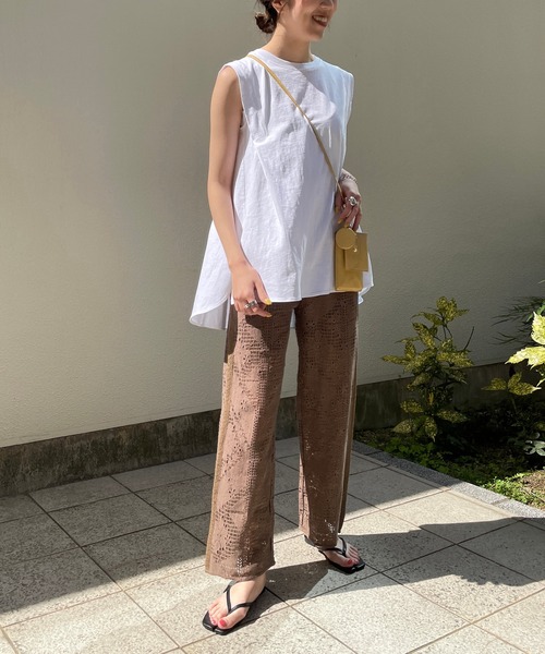 CAPRICIEUX LE'MAGE（カプリシューレマージュ）の「刺繍レースパンツ（その他パンツ・レディース・ブラック/ブラウン/オフホワイト・FREE）」の12枚目の写真