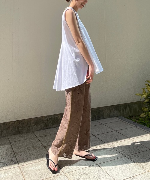 CAPRICIEUX LE'MAGE（カプリシューレマージュ）の「刺繍レースパンツ（その他パンツ・レディース・ブラック/ブラウン/オフホワイト・FREE）」の4枚目の写真