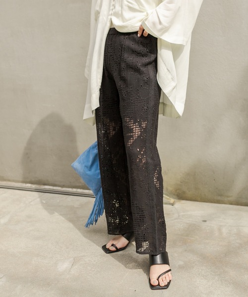 CAPRICIEUX LE'MAGE（カプリシューレマージュ）の「刺繍レースパンツ（その他パンツ・レディース・ブラック/ブラウン/オフホワイト・FREE）」の18枚目の写真