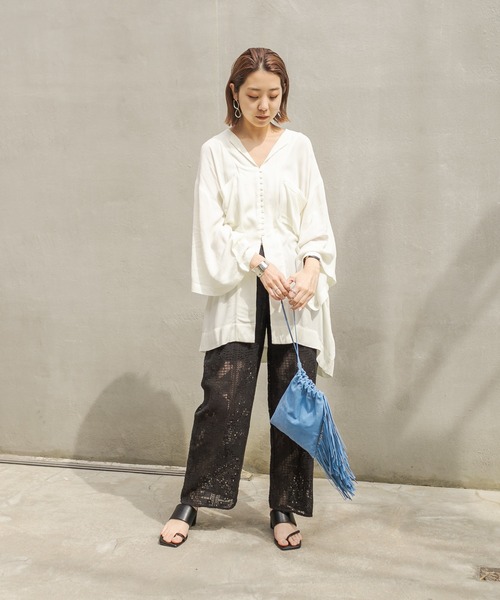 CAPRICIEUX LE'MAGE（カプリシューレマージュ）の「刺繍レースパンツ（その他パンツ・レディース・ブラック/ブラウン/オフホワイト・FREE）」の10枚目の写真