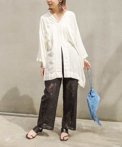 CAPRICIEUX LE'MAGE（カプリシューレマージュ）の「刺繍レースパンツ（その他パンツ・レディース・ブラック/ブラウン/オフホワイト・FREE）」の13枚目の写真