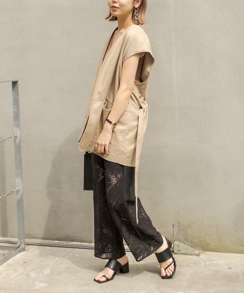 CAPRICIEUX LE'MAGE（カプリシューレマージュ）の「刺繍レースパンツ（その他パンツ・レディース・ブラック/ブラウン/オフホワイト・FREE）」の8枚目の写真