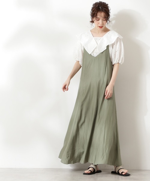 N.（N. Natural Beauty Basic）（エヌエヌナチュラルビューティーベーシック）の「◆襟風ラッフルブラウス（Tシャツ/カットソー・レディース・ブラック/オフホワイト・MEDIUM）」の4枚目の写真