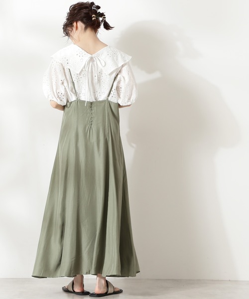 N.（N. Natural Beauty Basic）（エヌエヌナチュラルビューティーベーシック）の「◆襟風ラッフルブラウス（Tシャツ/カットソー・レディース・ブラック/オフホワイト・MEDIUM）」の3枚目の写真